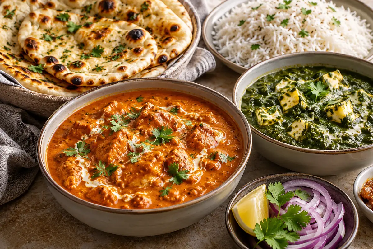 AI-generated Indian food illustration; not the actual business or its products