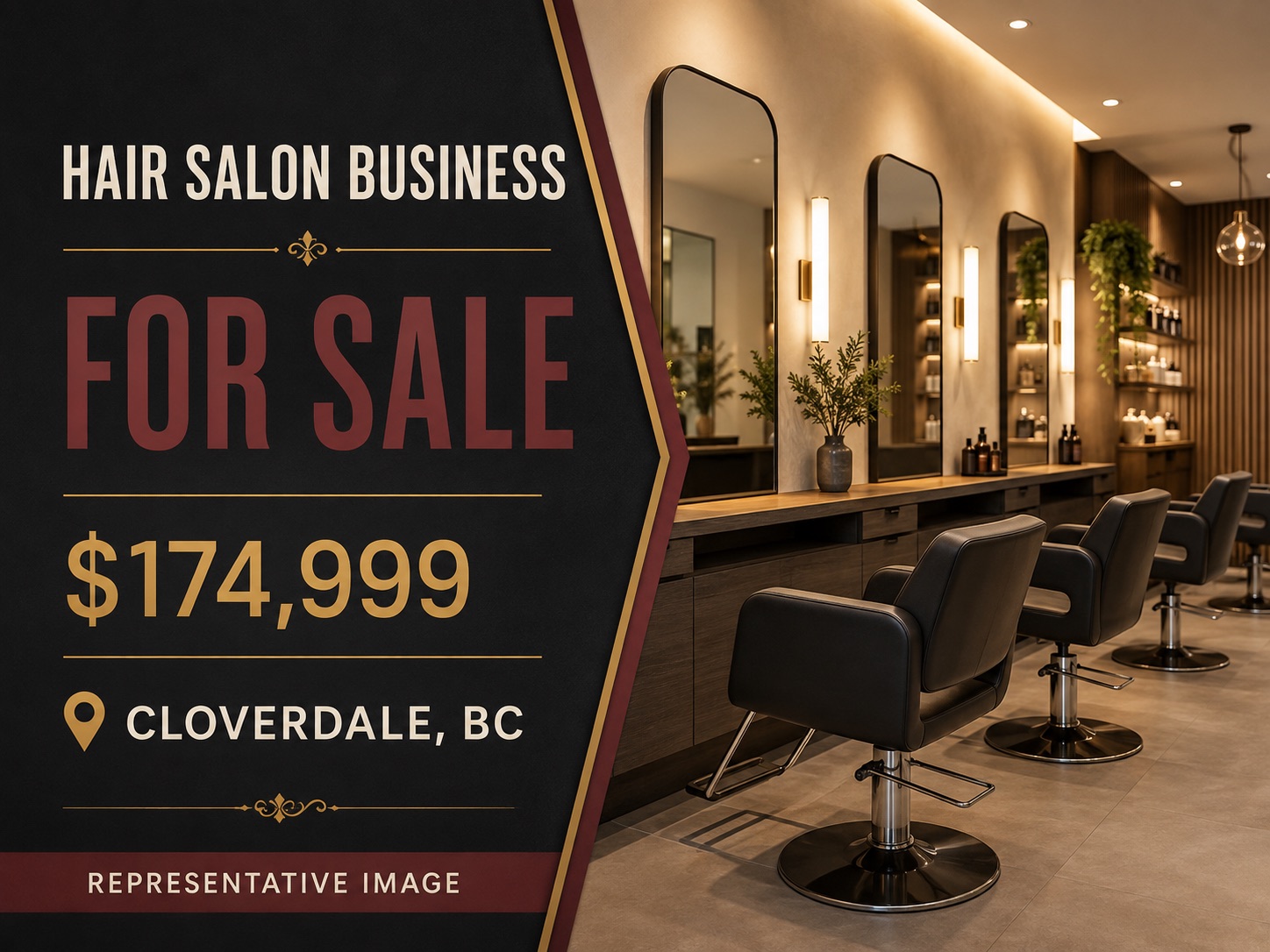 Representative marketing cover for the established Surrey hair salon listing