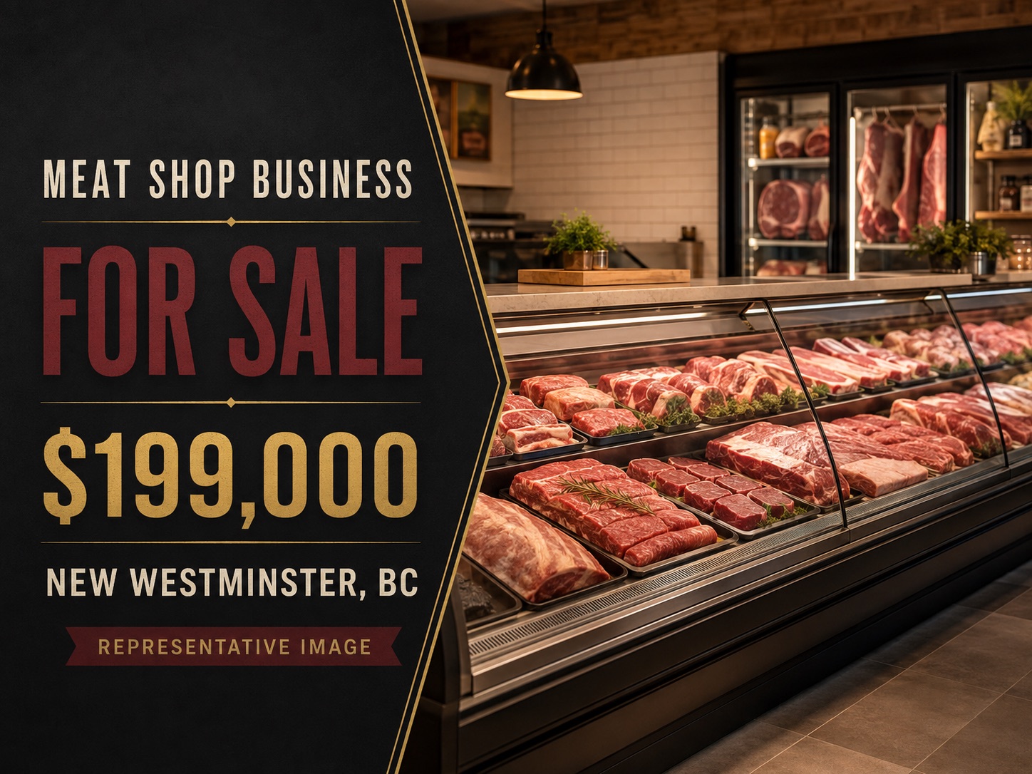 Representative marketing cover for the New Westminster franchise meat shop listing