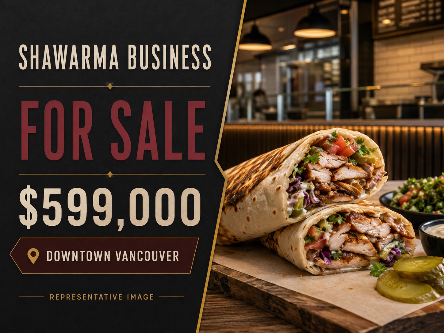 Representative marketing cover for the Downtown Vancouver Syrian shawarma restaurant listing